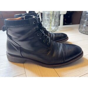 Florsheim Men's Black Leather Lodge Cap Toe Lace Up Ankle Boot Sz 12 M Worn 3x